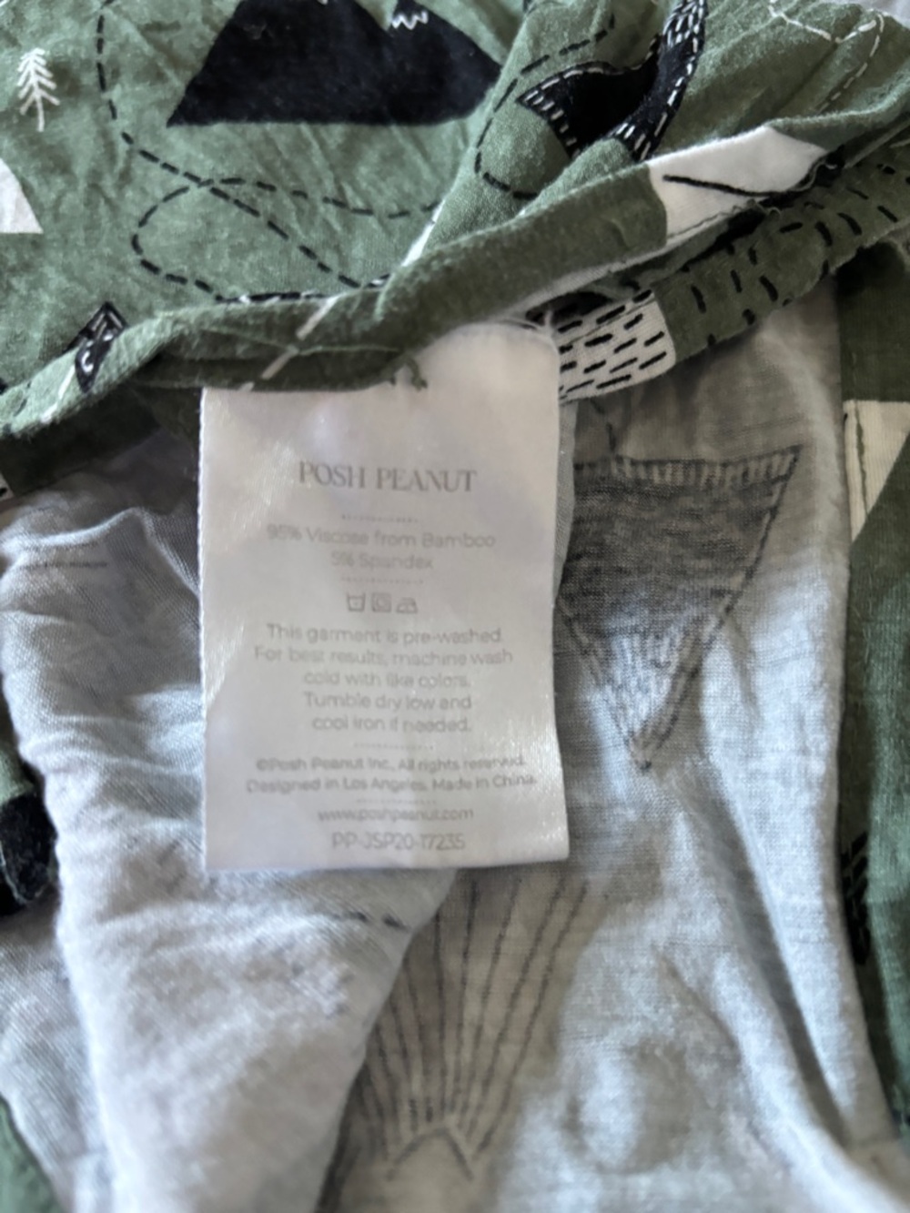 Posh Peanut Green Mountain Print Swaddle Bamboo Blanket - Picture 2 of 2